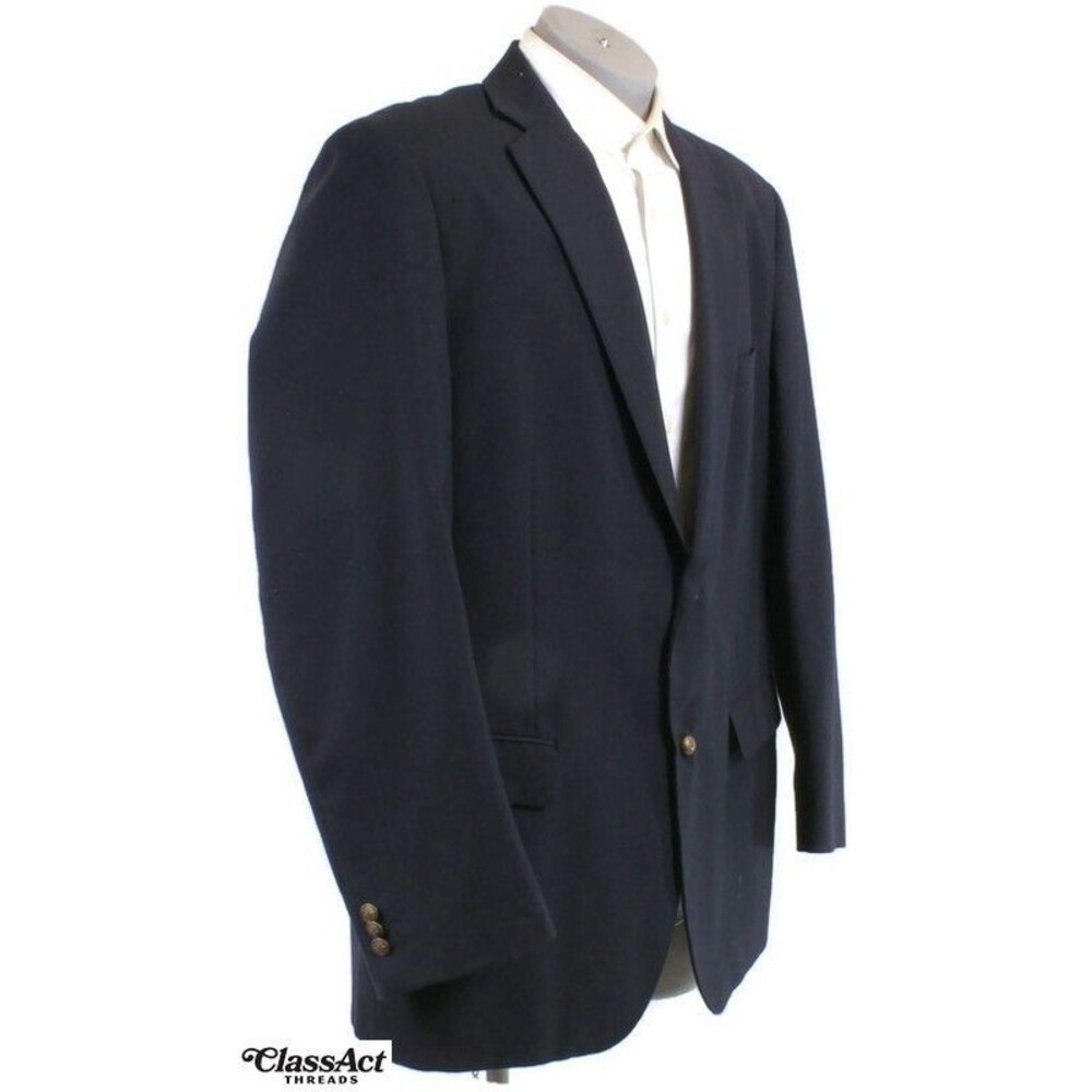 Dockers Blazer Sport coat Mens 2 Metal Buttons Blue Suit Jacket 48L